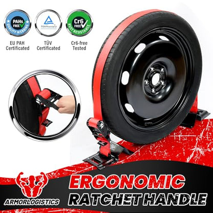 2 Pack E-Track Ratchet Straps, 2" x 8' Heavy Duty Cargo Tie-Downs, 4400LBS Break Strength, Standard E Track Fitting Tie Down, Ultimate Heavy Duty E Track Cargo Strap System for Trailer, Truck - color: Red, size: E Track Straps ONLY