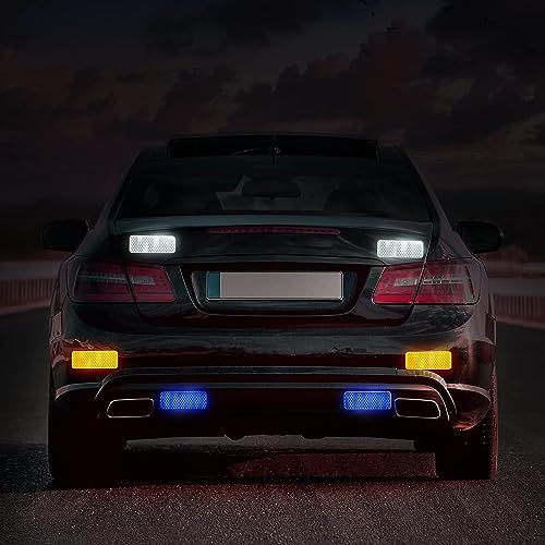 AccEncyc 50 Pcs Warning Reflective Stickers Assortment Outdoor Waterproof Reflective Tape Safety Reflective Stickers 1.2x3.25Inch Driveway Reflectors Stickers Night Visibility Adhesive Sticker - size: 50Pcs
