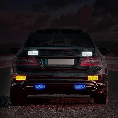 AccEncyc 50 Pcs Warning Reflective Stickers Assortment Outdoor Waterproof Reflective Tape Safety Reflective Stickers 1.2x3.25Inch Driveway Reflectors Stickers Night Visibility Adhesive Sticker - size: 50Pcs