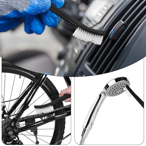 10PCS Double Ended Nylon Cleaning Brushes, Small Brush for Detail Cleaner Double-Ended Detail Clean Brush Set Crevice Cleaning Tool -Black & Transparent Nylon Brushes for Jewelry Cars Tight Spaces
