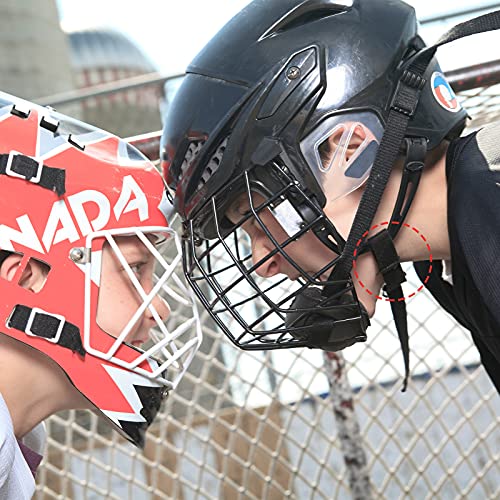 Shappy Hockey Helmet Chin Strap Detachable Helmet Loops Hockey Sports Chin Strap Replacement with Single Snap Accessory, Black