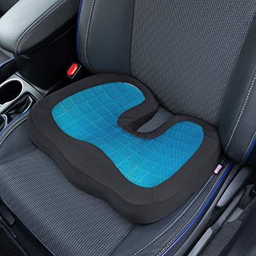 Motor Trend Cooling Car Seat Cushion with Memory Foam, Made with Orthopedic Gel for Maximum Coccyx Comfort & Back Pain Relief, Ideal Office Chair Cushion - style: Seat Cushion