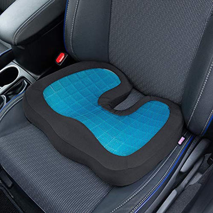 Motor Trend Cooling Car Seat Cushion with Memory Foam, Made with Orthopedic Gel for Maximum Coccyx Comfort & Back Pain Relief, Ideal Office Chair Cushion - style: Seat Cushion