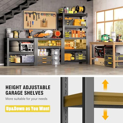 36" W*18" D 6-Tier Garage Storage Shelves, Metal Shelving Unit Heavy Duty Adjustable, 3000lbs Capacity, Utility Storage Rack Organizer for Garage, Basement, Pantry & Warehouse, Black, 77" H - size: 6 Tier 77" H x 35" W x 18" D
