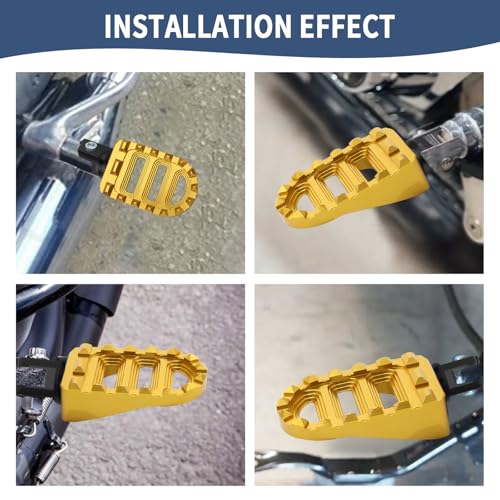 Motorcycle Foot Pegs MX Front Pegs Footrest Fit for Harley 2018-later Softail Low Rider S Breakout FXLRS Fat Bob 114 Street Bob FXBB Fat Boy Sport Glide FLSB (Gold) - color: Gold