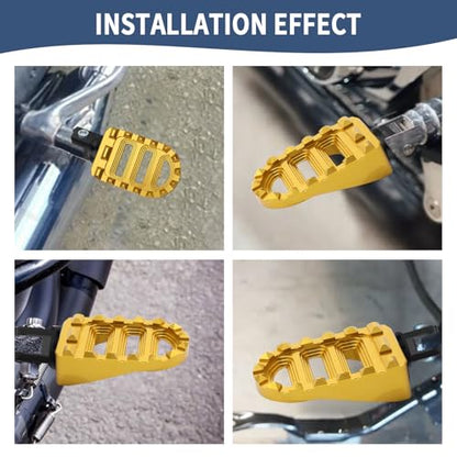 Motorcycle Foot Pegs MX Front Pegs Footrest Fit for Harley 2018-later Softail Low Rider S Breakout FXLRS Fat Bob 114 Street Bob FXBB Fat Boy Sport Glide FLSB (Gold) - color: Gold