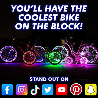 Activ Life LED Bike Wheel Lights with Batteries Included! Get 100% Brighter and Visible from All Angles for Ultimate Safety & Style (1 Tire Pack) - color: Galactic