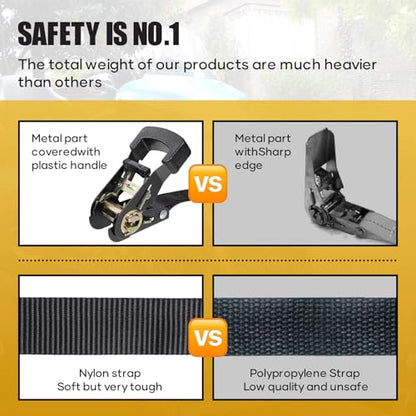Ayaport Endless Ratchet Straps (No Hooks) 1" x 4' Heavy Duty Small Ratchet Tie Down Straps 1860lbs Break Strength Black Tie Downs for Cargo, Truck Bed, Motorcycle - size: 4' x 1"-2pcs