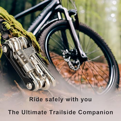 WIWUE GUO Bike Chain Tool, Ultimate Bike Multitool Kit | Lightweight Stainless Steel, Includes Chain Breaker, Tire Repair Kit, Motorcycle Accessories