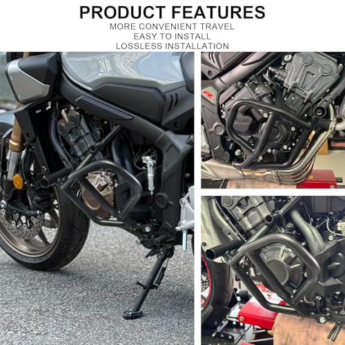 Motorcycle Engine Guard Highway Crash Bar Compatible with Honda CB650R E-Clutch 2024 2025 2026 Bumper Gas Tank Falling Protector