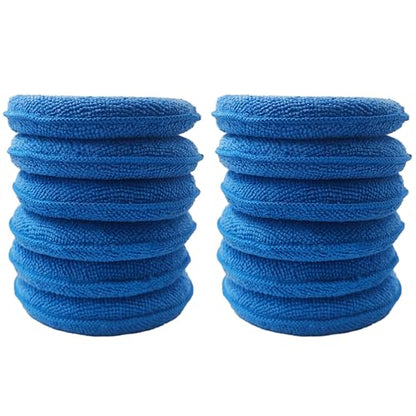 14Pcs 5inch Microfiber Wax Applicator Pads, Car Waxing and Polishing Pads, Ultra-Soft Foam Detailing Sponges for Car Cleaning, Scratch-Free Buffing and Interior Care - size: 14Pcs
