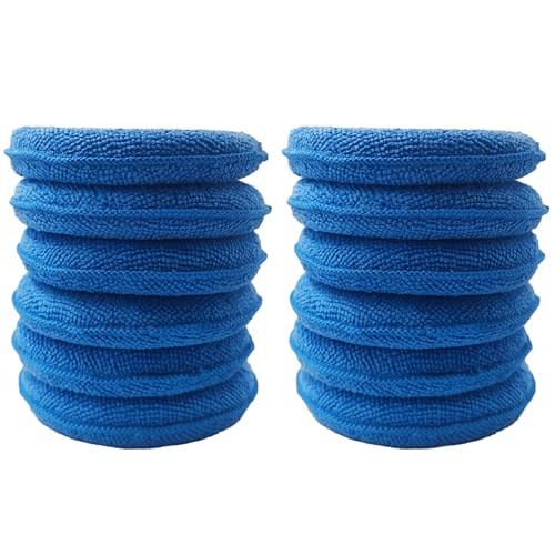 14Pcs 5inch Microfiber Wax Applicator Pads, Car Waxing and Polishing Pads, Ultra-Soft Foam Detailing Sponges for Car Cleaning, Scratch-Free Buffing and Interior Care - size: 14Pcs