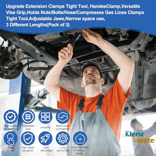 2026 Upgrade Offset Extension Wrench and 3 Different Lengths Extension Clamps Tight Tool, Versatile Vise Grip, Includes 1/2", 1/4" , 3/8" Drive Adapters, Universal Ratchet Extensions for Tight Spaces - color: Blue and Orange
