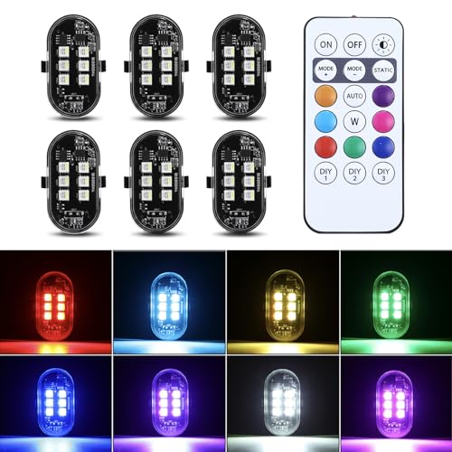 2/4 / 6 / 8pcs LED Warning Lights for Motorcycle Car Shockproof Design Light - color: 6 lights
