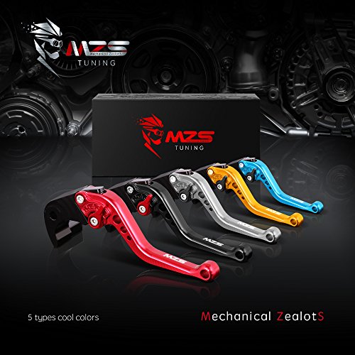 MZS Black Motorcycle Brake Clutch Levers Short Adjustable CNC Compatible With EX650 ER-6F ER-6N 06-08 / KLE650 / GPZ500S EX500 90-09 / W800 W800SE 12-16 / Z750S / ZX-6 90-99 / ZX9R 98-99