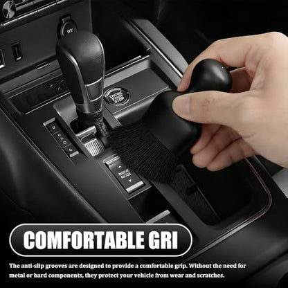 Car Detailing Brushes, Car Cleaning Brush, Auto Interior Soft Bristles Curved Cleaning Brush, Auto Detailing Dusting Tool Universal for Dashboard Air Conditioner Vent Computer (Black) - color: Black