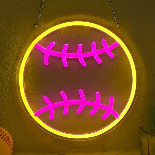 Softball Neon Sign - Dimmable Sport Wall Decor With USB Power, Softball Gifts for Girls 8-12, LED Neon Lights for Girls Cave College Dorm Softball Fan Accessories Stuff - color: Color 2