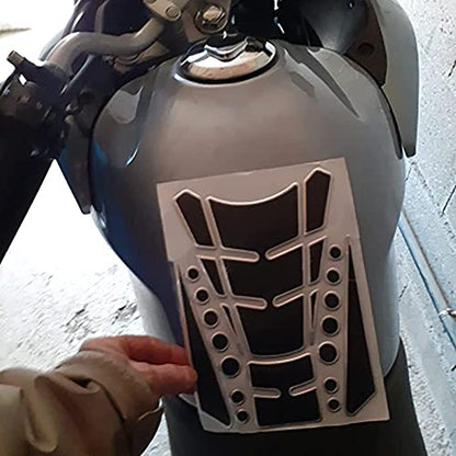 1 Set Black Universal 3D Motorcycle Gas Tank Sticker, Fuel Tank Protector Decal Pad Self-adhesive and Waterproof - color: Black