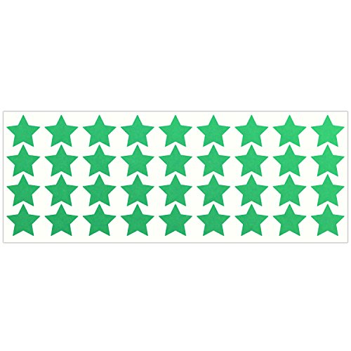 LiteMark Reflective Green 1 Inch Stars Sticker Decals for Helmets, Bicycles, Strollers, Wheelchairs and More - Pack of 36 - color: Light Green