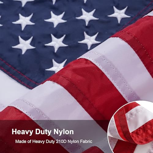 SYII American Flag 16x24 Inches, Embroidery 50 Stars Ensign Nautical US Boat Flags with 2 Brass Grommets, Heavy Duty Nylon Outdoor Banner for Marine Yacht UTV - color: 16x24 American Flag