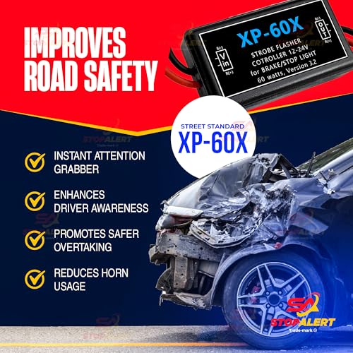 NEW XP 60X +60 Brake Flasher Universal Stop bulbs & Tail Light Relay Pre-programmed pattern (rapid flash, low flash & steady) LEDs & OTHERS for Cars, Trucks, Motorcycles - 5A 60W