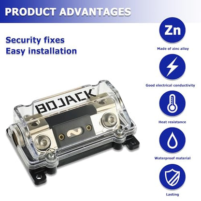 BOJACK 0/2/4 Gauge AWG in-Line ANL Fuse Holder with 120 Amp Fuse No Wire Terminals Needed Inline Fuse Holder with Insulating Cover, Automotive 4, 2, 0 Gauge Fuse Block - size: 120A