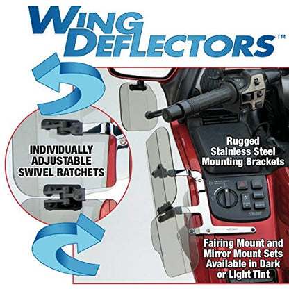National Cycle - 01-17 Honda GL1800 Gold Wing Mirror Mount Wing Deflectors - Dark Tint (N5108)