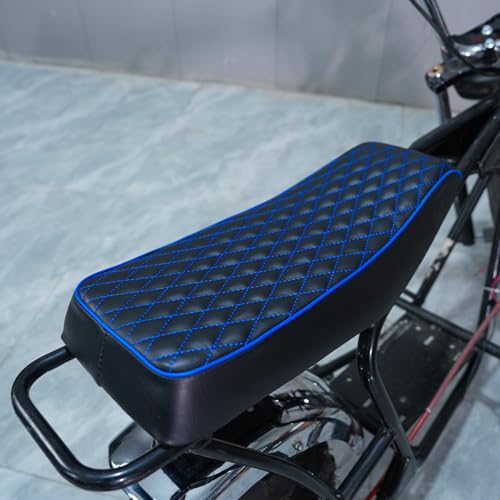 JMCHstore Blue Diamond Stitch Retro Mini bike Seat Cover for Monster Mega Moto MMB80 80cc MMB105 105cc, For Coleman Realtree RB100 RT100 Mini Bike Cushion Replacement parts - color: Blue