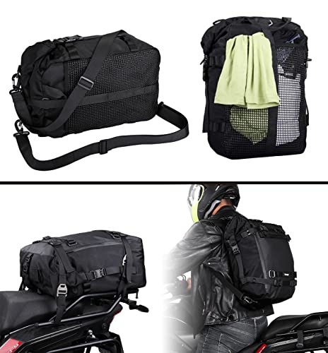 Rhinowalk Motorcycle Saddle Bag, 30L, Black, Waterproof, Combinable, Backpack - size: 30L