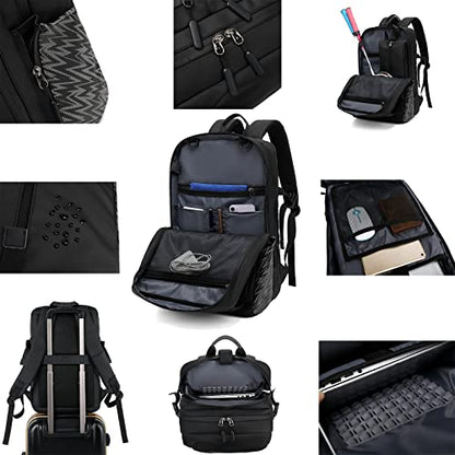 Motorcycle Backpack, 17'' Laptop Compartment, High-Density Nylon, Adjustable Helmet Holder, Reflective, Waterproof for Outdoor Enthusiasts - color: Holder