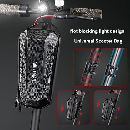 Scooter Storage Bag, Waterproof Scooters Handlebar EVA Hard Shell Bike Front Bag for Carrying Charger Tools Repair Tools