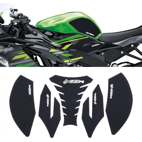 for Ninja ZX6R ZX 6R ZX-636 Ninja zx6r zx636 2013-2023 2024 2025 2026 Side Decals Motorcycle Anti Slip Tank Pad Stickers ZX6R Accessories zx6r Tank pad Tank Grip Tank Stickers（Black） - color: Black
