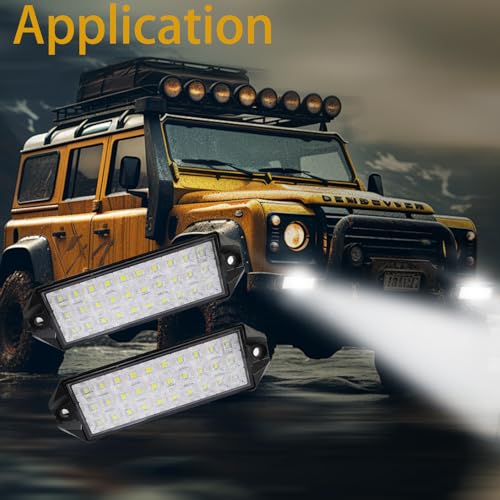 Flush Mount LED Pods, 7 Inch Surface Mount Slim LED Light Bar 12V 24V 40W for Vehicle Boat Truck Trailer Tractor ATV UTV Bumper Backup Lights Reverse Off Road Driving Fog Work Flood Lights 2Pcs - color: Surface Mount 7 Inch 2 Pcs
