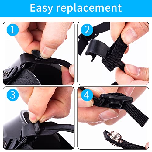 Hockey Helmet Chin Strap with Single Strengthened Snap Ice Hockey Chin Strap Replacement Parts Loop Repair Kit - color: Black