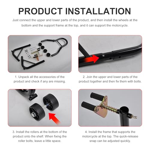Motorcycle Stand Front Wheel Lift Fork Swingarm Stands Forklift Black