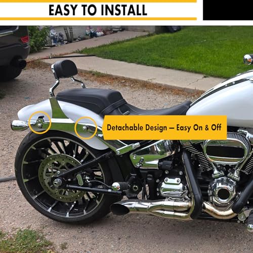 Detachable Backrest Sissy Bar Upright Passenger Backrest w/Pad Fit For Harley Breakout FXSB 2013-2017 (chrome) - color: chrome
