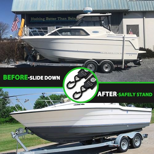 STARLEAPARTS Transom Tie Down Kits (2PK) -2" x 48" Boat Transom Straps - 1,200lb Break Strength Boat Straps for Trailer, Boat or Kayak Secure(Black) - color: Black