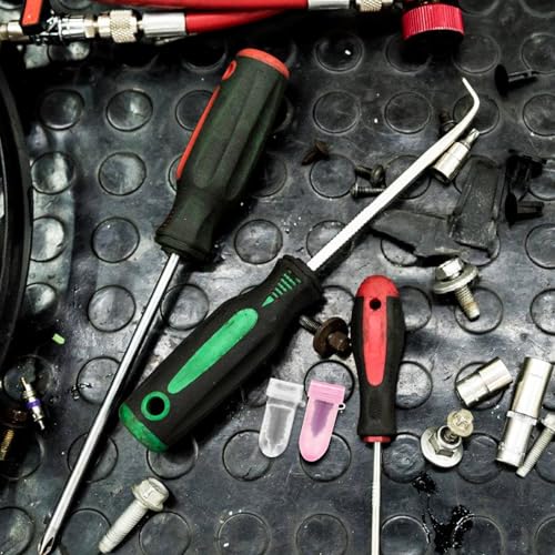 Car Tire Repair Kit with 60 Vacuum Tire Plug Screws and Screwdriver Quick Self-Service Puncture Repair for Auto Motorcycle ATV Truck