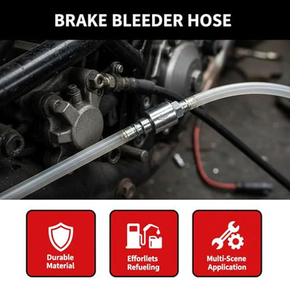 Universal One-Way Check Valve Brake Bleeder Hose Kit for Car and Motorcycle Hydraulic Systems(3PCS)
