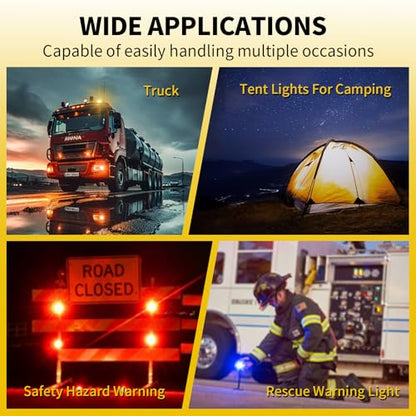 Tumecos Emergency Flare Alert Warning Signal Caution Light LED Beacon Pro with Magnetic Base for Vehicle (Blue 1) - color: Blue 1