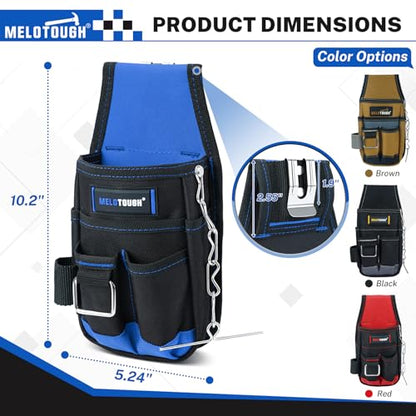 MELOTOUGH Pocket Tool Pouch Tool Belt Pouches with Belt Clip Utility Mini Tool Organizer Pouch for Electrician,Carpenter,Construction,Technician - color: Light Blue