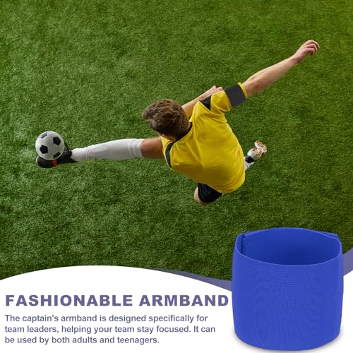 Soccer Captain Armband Elastic Wrist Arm Bands Adjustable Player Team Leader Anti-Slip Badge Sports Accessories - color: Dark Blue