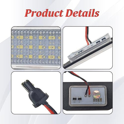 1PC LED License Plate Lights, 18-SMD 6000K White Rear Bumper Tag Lamps Assembly Compatible with D0dge Charger Challenger Avenger Magnum Dart, 4805846AA