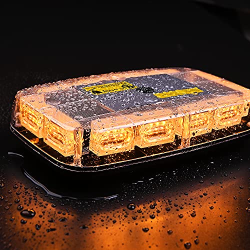 Nilight 2PCS 12 Inch Roof Top Strobe Lights 48LED Hazard Light Emergency Safety Warning LED Flashing Bar Magnetic Mount 12V 24V for Cars Trucks Snow Plow Construction Vehicles - color: Amber 2Pcs