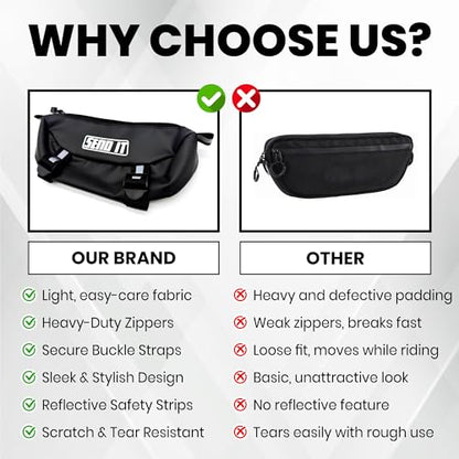 Waterproof Dirtbike Handlebar Bag | Compact Motorcycle Handle Bar Storage Pouch | Universal Fit Dirt Bike Bag for Trail & Adventure Riding | Durable Surron Bar Bag - color: Black