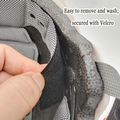 Motorcycle Helmet Liner for Nolan N44, Breathable Helmet Replacement Foam Padding Kits Set, Comfort Helmet Lining Protective Cushion Mat, Washable,A Black - color: A Black