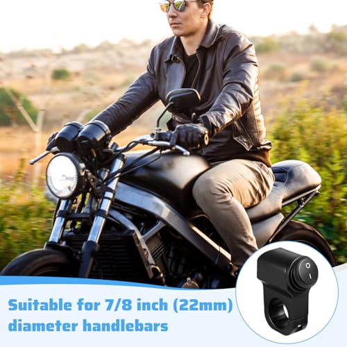 Motorcycle Handlebar Switch 12v, Waterproof Toggle Switch Aluminum Alloy ATV Light Switches Mini Bike Kill Switchs for Motorcycle Bike ATV UTV Scooters Fits 7/8"(22mm) Handlebars 1 Piece