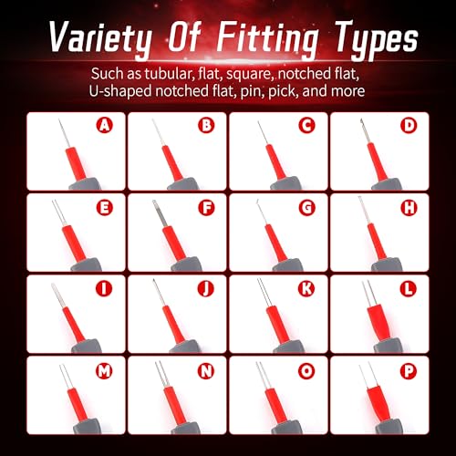 26PCS Universal Terminal Removal Tool Kit, Connector Pin Removal Tool for Replace Universal Automotive Vehicle Wire Harness Pin Connector Release - size: 26PCS