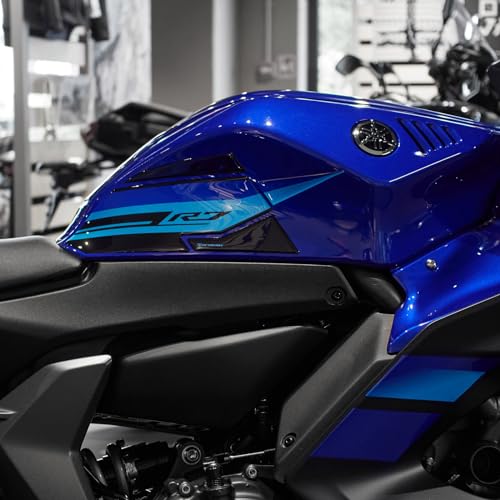 Resin Bike Motorcycle Stickers Compatible with Yamaha YZF R7 2021-2025 Icon Blue. Tank Side Protections from Bumps and Scratches, Resin Stickers with 3D Effect Made in Italy