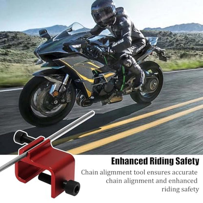 ATV Chain Alignment Tool, Aluminum Motorcycle Sprocket Chain Tensioner Adjustment, UTV Quick Accurate Alignment Tool Accessories, Universal for Dirt Bike Snowmobile Scooter (Red) - color: Red